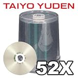 Taiyo Yuden Silver Thermal Lacquer 52X CD-R Media 100 Pack in Cake Box