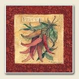 CHILI Pepper STONE COASTERS Set 4 chilli SOUTHWESTERN