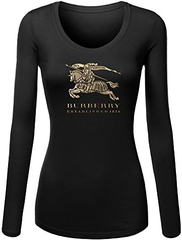Sgyxngmei Printed Burberry Logo Women's Long Sleeve T-Shirt