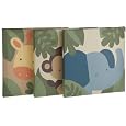 Kids Line Jungle 123 Canvas Wall Art 3 Piece, Brown