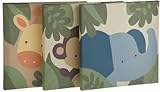 Kids Line Jungle 123 Canvas Wall Art 3 Piece, Brown
