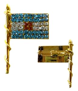 Gold Plated Flag Pin With Diamond Gemstones - Gold Tone Flag Brooch [Jewelry]