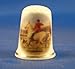 Porcelain China Collectable Thimble - Grey Hunter Horse - Free Gift Box
