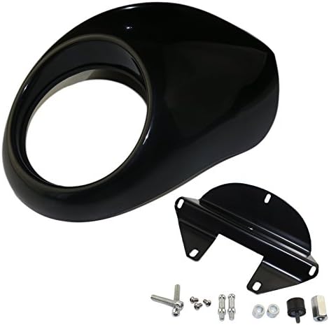 Black Headlight Lamp Fairing Mask Front Cowl Mount Visor Bracket Set For Harley Sportster Cafe Dyna FX XL w/ 39mm Narrow Glide Fork