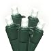 Set of 100 LED Pure White Wide Angle Christmas Lights - Green Wire
