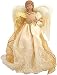 Angel In Gold And White With Feathers Tree Topper