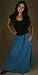 Full Length Rayon Skirt with Pockets - Blue