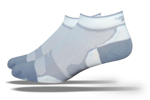 DeFeet Levitator Lite Lo Socks,Gray/White,X-Large