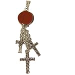 Jasper Pendant 16 Spiritual Red Cross Silver Dangle Crystal Healing Stone 3
