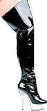 609-CASINO, 6 Heel Pointed Stilletto Thigh High Boots in 4 Colors by Ellie Shoes