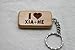 I Love Xia+he Wooden Keychain