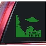 X-Files I Want To Believe Vinyl Decal Sticker - Green
