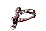 Medium Black/White Houndstooth Dog Harness: 3/4" wide, Adjusts 18 - 24".