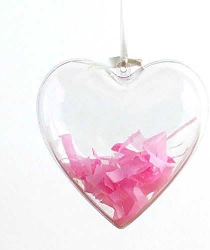 Pack of 3 - Clear DIY Heart-shaped Hollow Plastic Fillable Ball Ornament (100mm)