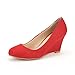 DREAM PAIRS WEDGY Women's Elegant Almond Toe Mid Heel Wedge Pumps Slip On Shoes