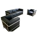 Baxton Studios Sofa and 2 Chairs - Black