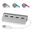 CaseCrown Alumi-HUB 4 Ports USB Hub (Silver) for MacBook Pro, MacBook Air, PC