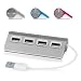 Tanzency Alumi-HUB 4 Ports USB Hub (Silver) for MacBook Pro, MacBook Air, PC