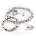 Silver 10mm Glass Pearl Necklace, Bracelet and Earrings Set by Margot Townsend