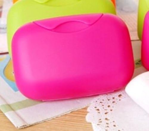 RaDiuz Portable Plastic Soap Case Holder Container Box Dish Home Outdoor Traveling Hiking Camping - Hot Pink