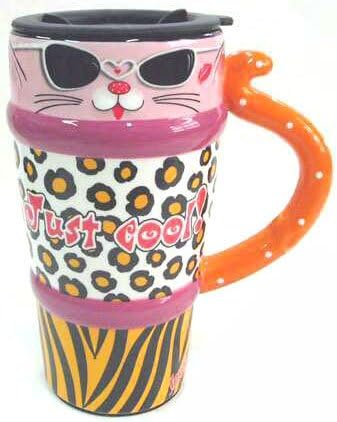 Viidor Lovely Cat Multifunction Ceramic Gift Mug, 21oz