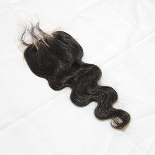 ALI HOT Hair 4x4inch Bleached Knots Three Part Body Wave 18inch Human Virgin Hair Swiss Lace Top Closure by ALI HOT