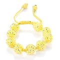Minerva Collection Disco Ball Bead Shamballa Fashion Bracelet Yellow