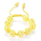 Minerva Collection Disco Ball Bead Shamballa Fashion Bracelet Yellow
