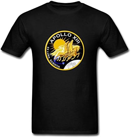 Baigo NASA Appollo Project T-shirt Short Sleeve for Men Black M