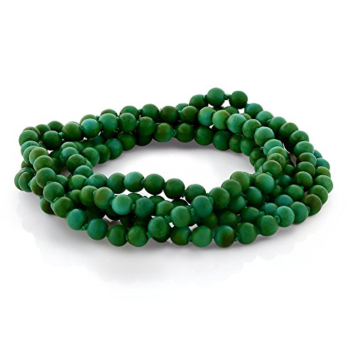 6mm Green Simulated Turquoise Howlite Strand Beaded 44"Long Bracelet or Necklace