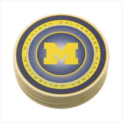 Michigan Logo Coasters With Tin