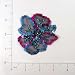 Flower On Net Applique - Turquoise, Fuchsia Multi Each