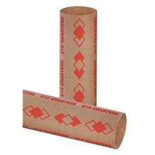 PM Company SecurIT $10.00/Quarter Pre-Crimped Tubular Coin Wrappers, 3.25 Inches Length, Brown/Orange, 1000/Carton (65072)