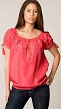 Joie Rose Red Silk Top