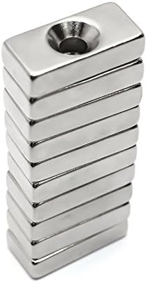 2pcs N35 40x10x4mm Neodymium Strong Block Magnets Countersunk Rare Earth Magnets
