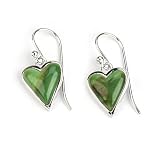 Barse Sterling Silver Lime Turquoise Heart Earrings