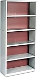 Safco Value Mate Series Bookcase, 5 Shelves, 31-3/4 W by 13-1/2 D by 67 H, Gray