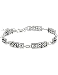 Sterling Silver Celtic Bar Link Bracelet, 8"