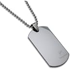 Tungsten Carbide Dog Tag on a 22 Inch Bead Chain