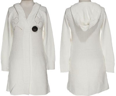 DEREK HEART Pointelle Stitch Sweater Jacket