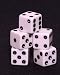 Koplow Set of 5 Loaded Dice 1-3-5 & 2-4-6, Opaque White with Black pips