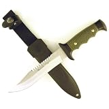 RUKO Nylon/Zamak Handle Survival Knife with Molded Nylon Sheath (6-1/4-Inch)