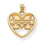14k Gold Collegiate University of Michigan Pendant