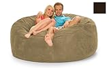 RelaxSacks 6DM-PB001 6 ft. Round Relax Sack - Pebble MicroFiber Dark Brown