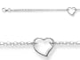 10 Inches 1 Hearts Ankle Bracelet in 14k White Gold LIFETIME WARRANTY