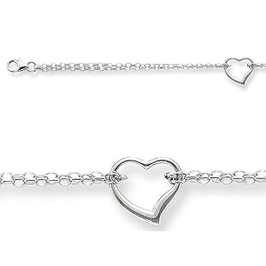 10 Inches 1 Hearts Ankle Bracelet in 14k White Gold LIFETIME WARRANTY by
