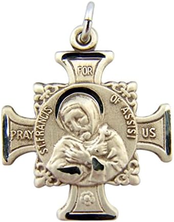 HMHReligiousMfgSterling Silver Saint Francis of Assisi St Anthony Cross, 15/16 Inch