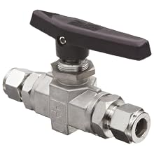Parker B Series Stainless Steel 316 Ball Valve, Inline, A-Lok Compression Fitting