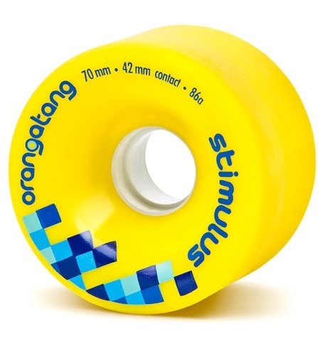 Orangatang Stimulus 70mm Longboard Skate Wheels *Set Of 4* (Yellow: Durometer 86a) On Sale
