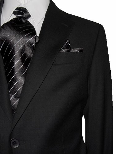 Mantoni 2 Button Mens Suit Solid Charcoal Super 